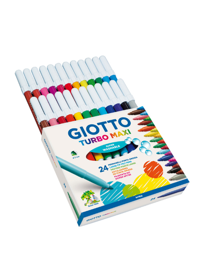 *【義大利 GIOTTO】可洗式兒童安全彩色筆(24色)