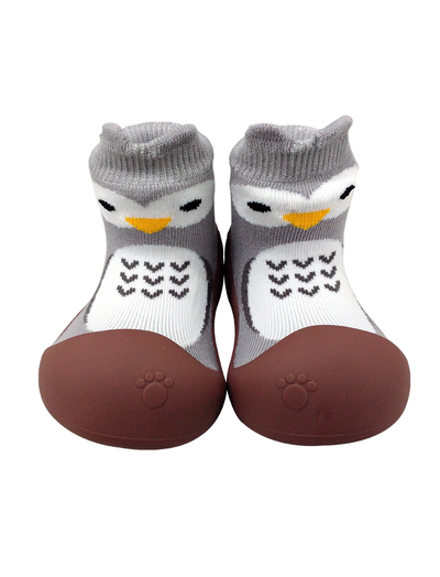 韓國BigToes幼兒襪型學步鞋-咖啡貓頭鷹