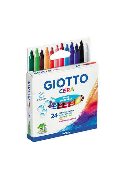 *【義大利 GIOTTO】好清洗兒童隨身蠟筆(24色)