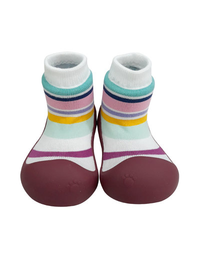 韓國BigToes幼兒襪型學步鞋-粉紫彩虹(最後數量)