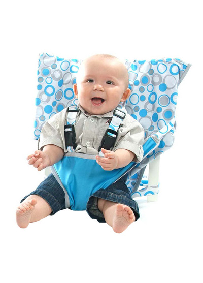 出清特價↘美國My Little Seat攜帶型嬰兒安全椅套-水藍圈圈★原價1190