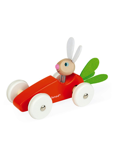 *法國Janod經典設計木玩-紅蘿蔔賽車