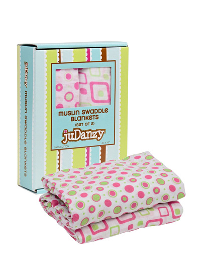 美國juDanzy多功能棉紗包巾二入組-莓果綠藤(最後數量)