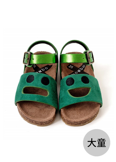 法國BOXBO時尚兒童涼鞋-我愛笑瞇瞇-絲絨綠[大童]