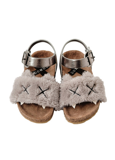 法國BOXBO時尚兒童涼鞋-怪獸犬-炫銀灰