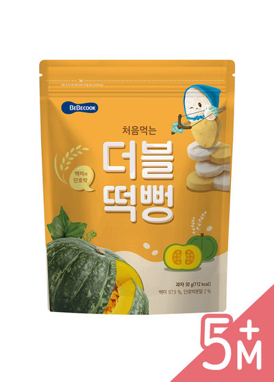 韓國Bebecook寶膳-雙色綿綿米餅-白米南瓜(30g/包)