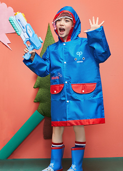 特價↘韓國Lemonkid牛津布造型兒童雨衣-藍色機器人★原價750