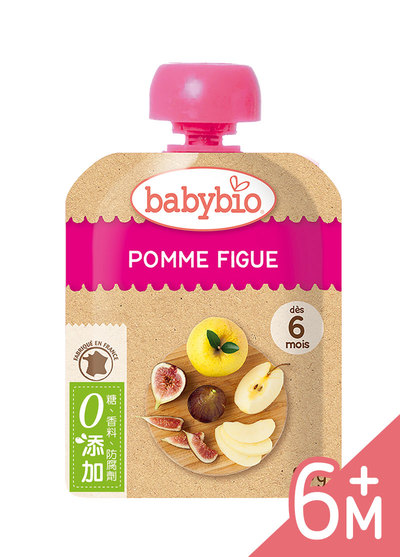 法國Babybio-纖果泥隨身包-生機蘋果無花果(90g/包)