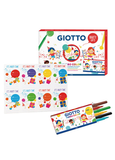 *【義大利 GIOTTO】可洗式兒童安全彩色筆-派對禮物分享盒(12入)