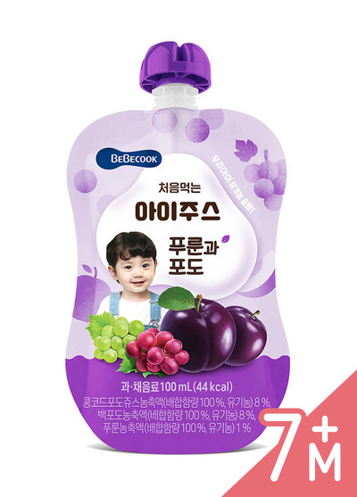韓國BeBecook寶膳-嬰幼兒果汁-綜合葡萄西梅汁(100ml/袋)