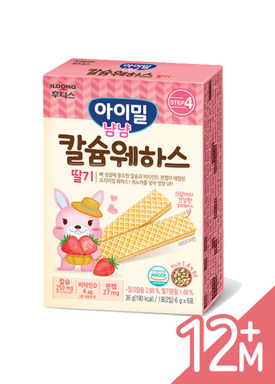 韓國ILDONG日東-藜麥威化餅-鈣+草莓口味(36g/盒)