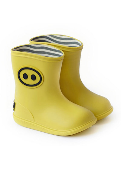 法國BOXBO時尚兒童雨靴-小豬齁齁-日光黃