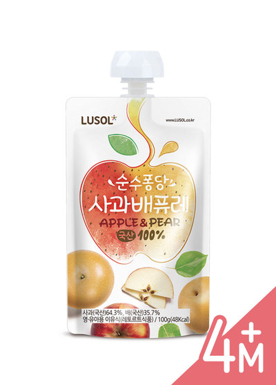 韓國LUSOL-水果果泥-水梨蘋果(100ml/包)