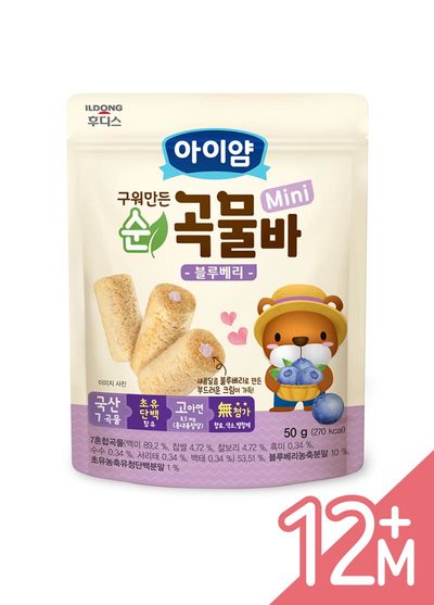 韓國ILDONG日東-迷你穀物小捲心-藍莓(50g/包)