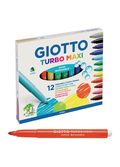 *【義大利 GIOTTO】可洗式兒童安全彩色筆(12色)