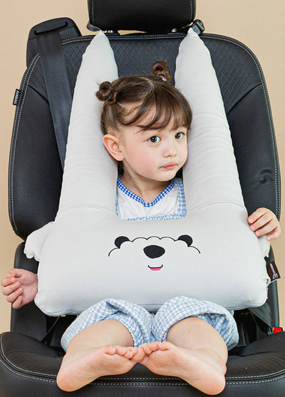 韓國Kangaruru袋鼠寶寶-車用抱枕｜安全帶護套-狗狗灰