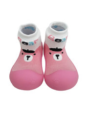 韓國BigToes幼兒襪型學步鞋-粉晶小熊(最後數量)
