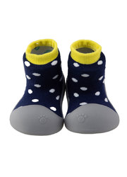 韓國BigToes幼兒襪型學步鞋-軍藍波卡